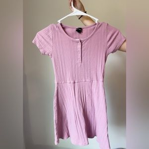 Girls pink/mauve casual dress, short sleeve, art class girls pink dress